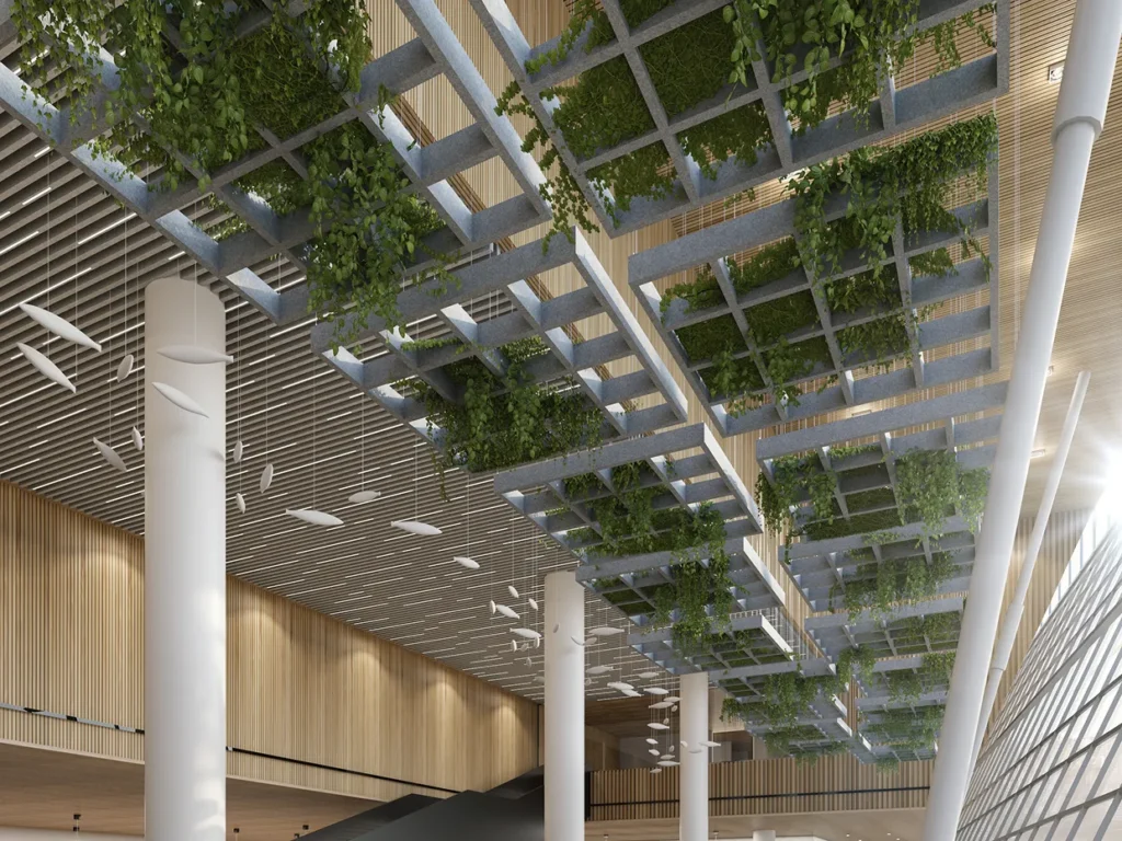 Waffle Folded Clouds 001 | Felt Acoustic Grid System