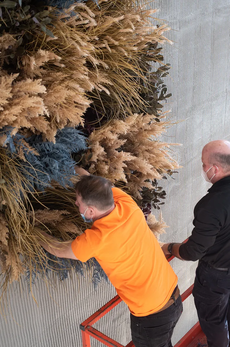 Green wall panel installation